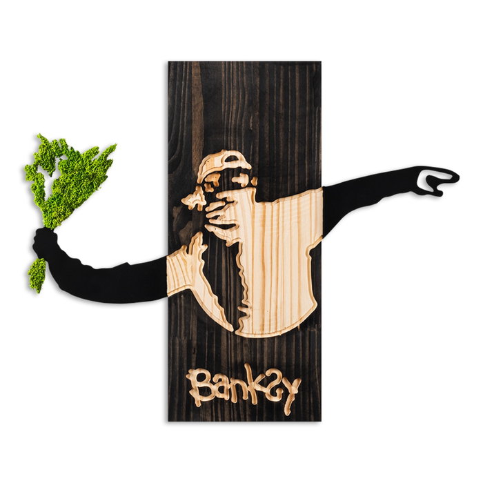 Wallity Banksy - Flower Thrower 2 Escultura de pared